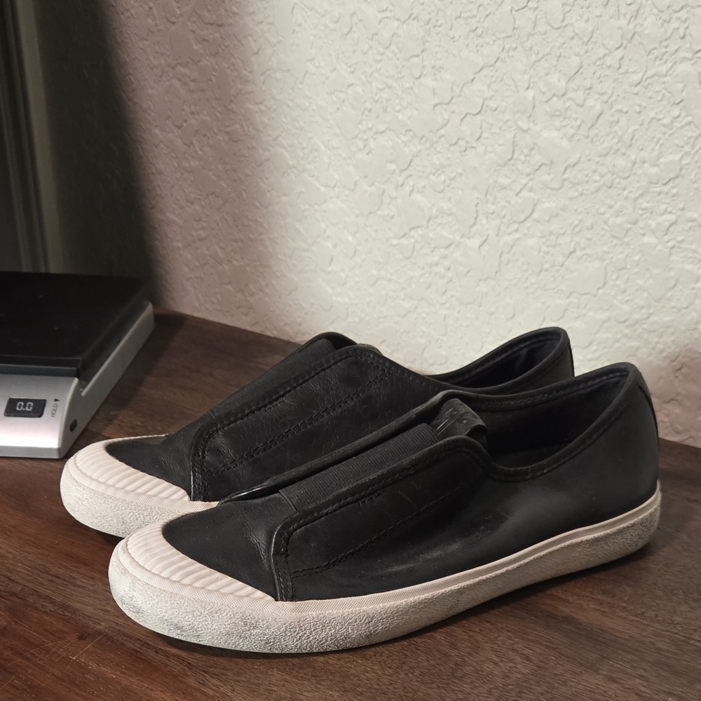 Frye Black Leather Slip‎ On Loafers